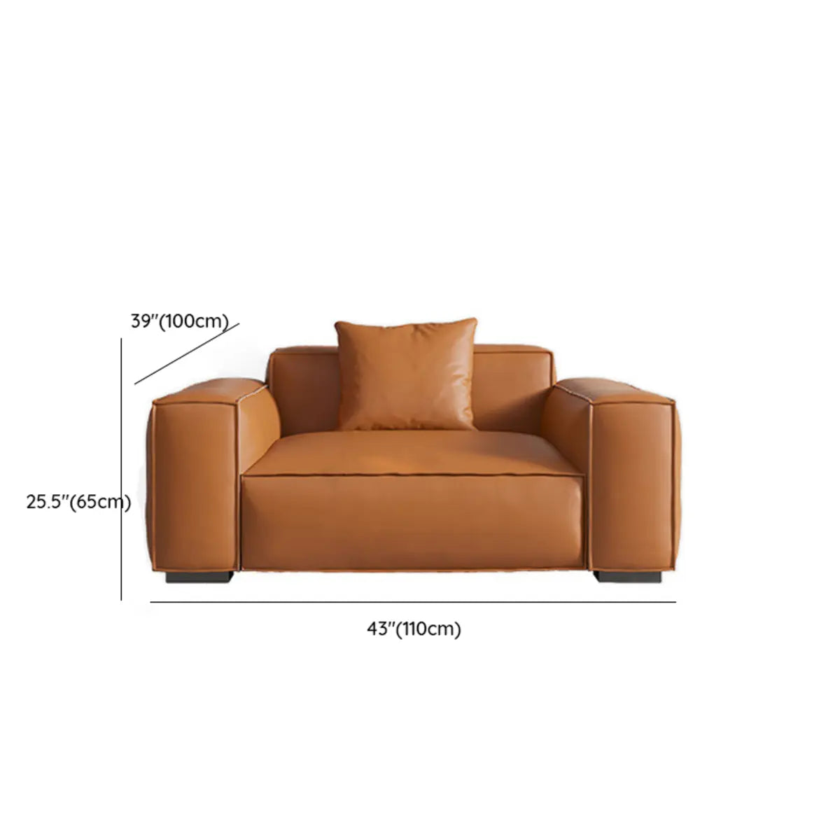 Living Room Spacious Grey Leather Wood Frame Sofa Image - 15