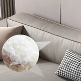 Living Room Spacious Grey Leather Wood Frame Sofa Image - 8