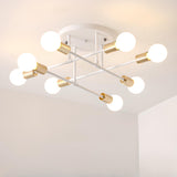 Living Room Sputnik Metal Semi-Flush Mount Lamp 8-Light Image - 7