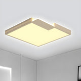 Living Room Square Missing Block LED Flush Mount Light Image - 7