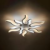 Living Room Trendy White Blossom LED Flush Mount Light Image - 11