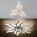 Living Room Trendy White Blossom LED Flush Mount Light Image - 12
