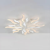 Living Room Trendy White Blossom LED Flush Mount Light Image - 2