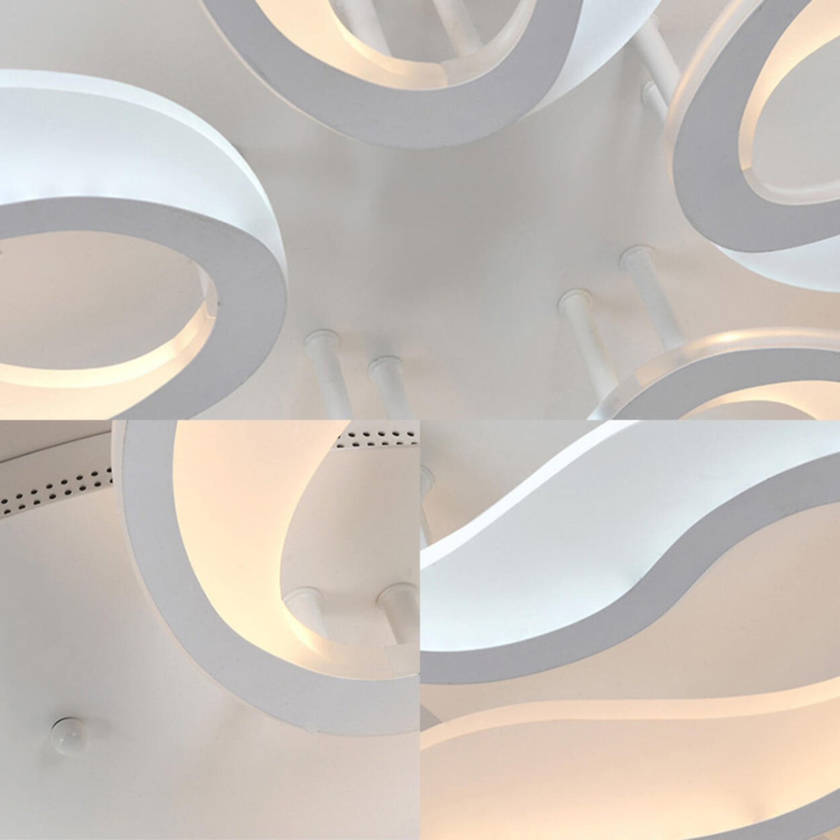 Living Room Trendy White Blossom LED Flush Mount Light Image - 7