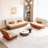 Living Room Two-Color Fabric Wooden Frame Loveseat Image - 4