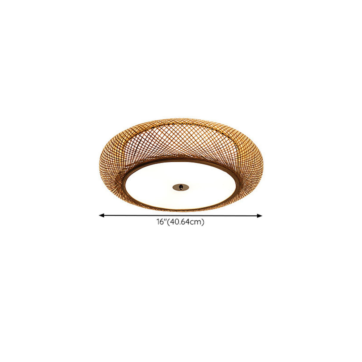 Living Room Vintage Bamboo Round Flush Mount Light 