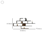 Living Room Wall-mounted Wood Display Bookshelf Black Image - 9