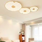 Living Room White Lotus Leaf  Flush Mount Ceiling Light Image - 4