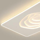 Living Room White Rectangular LED Flush Mount Light Image - 10