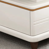 Living Room White Sintered Stone Drawers Long TV Stand Image - 7
