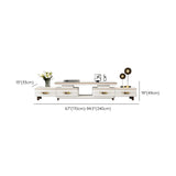 Living Room White Sintered Stone Drawers Long TV Stand #size