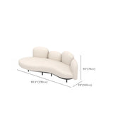 Living Room White Tight Back Metal Frame Curved Sofa Image - 16