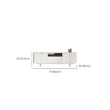 Living Room White Wood Enclosed Storage Long TV Stand #size