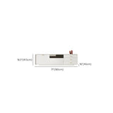 Living Room White Wood Enclosed Storage Long TV Stand Image - 12