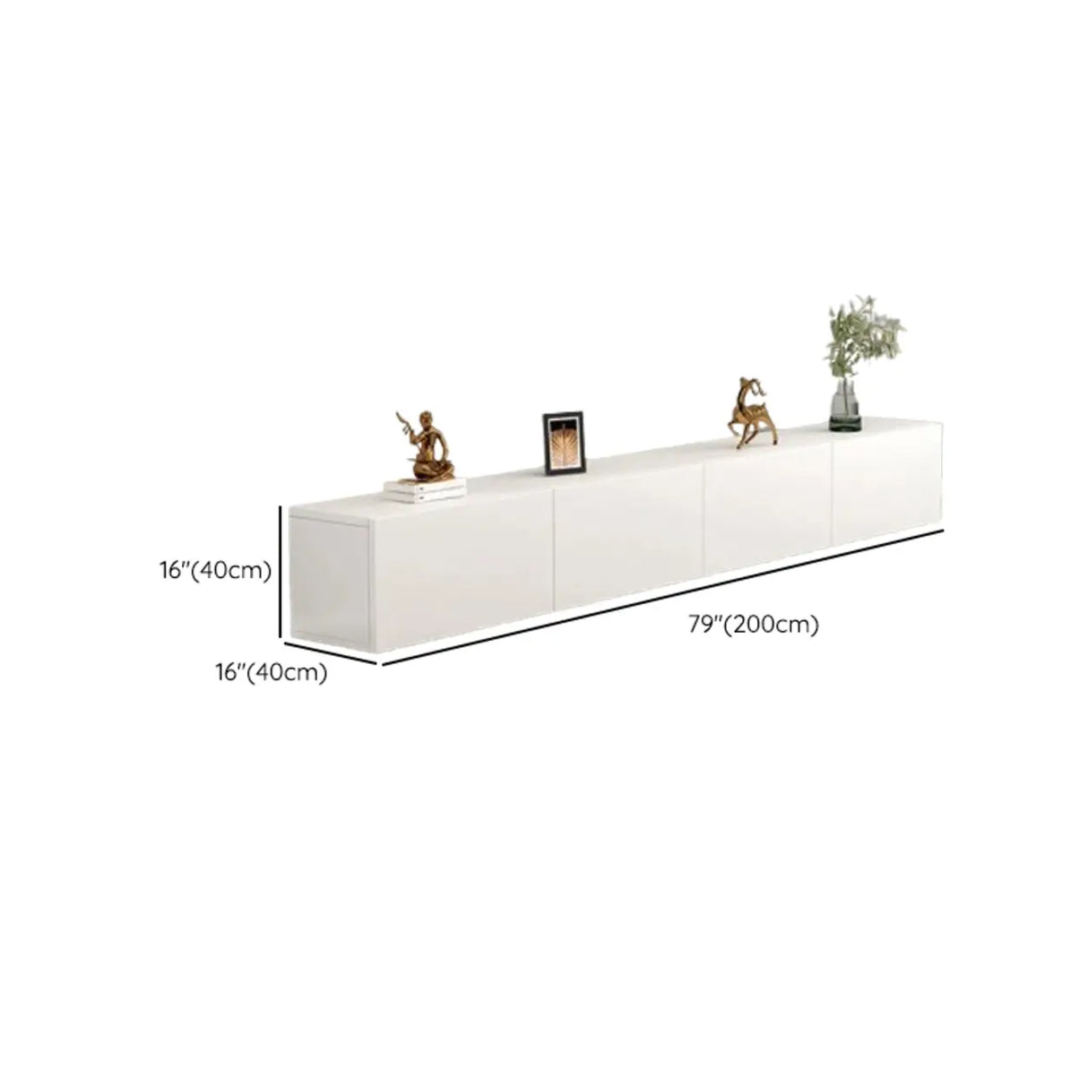 Living Room White Wooden Rectangular Drawers TV Stand 