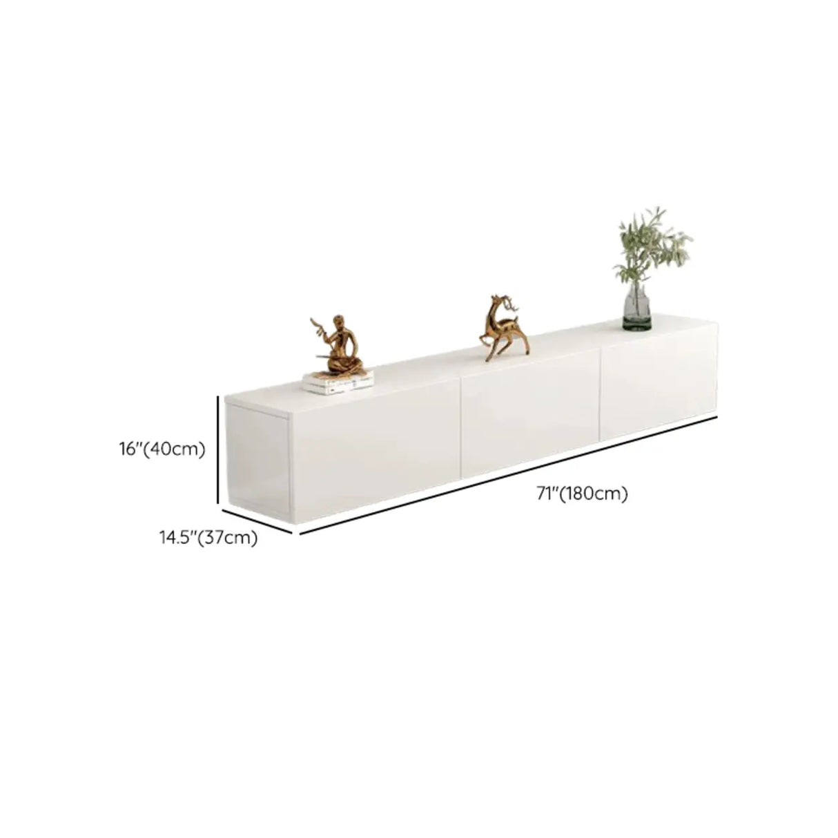 Living Room White Wooden Rectangular Drawers TV Stand Image - 21