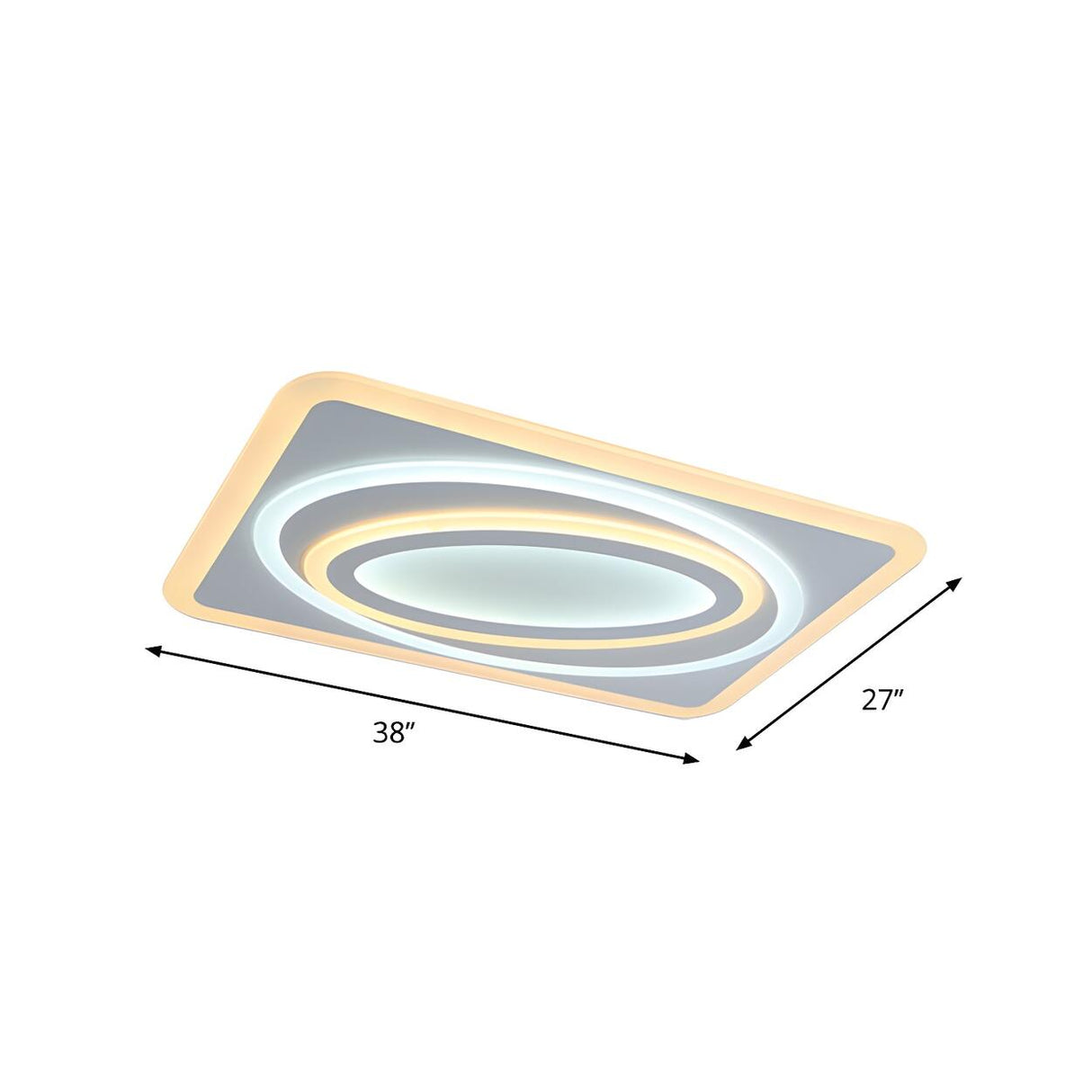 Living Room Wormhole Rectangle LED Flush Mount Light Image - 10