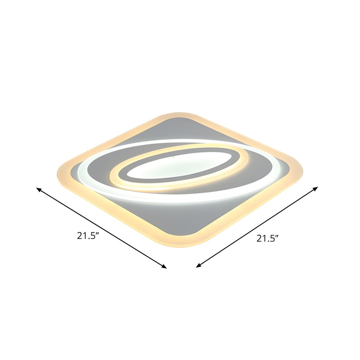Living Room Wormhole Rectangle LED Flush Mount Light Image - 11
