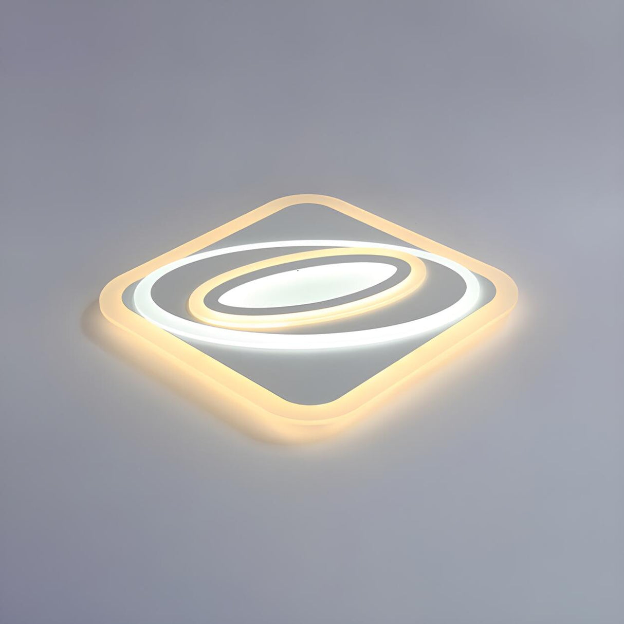 Living Room Wormhole Rectangle LED Flush Mount Light Image - 8