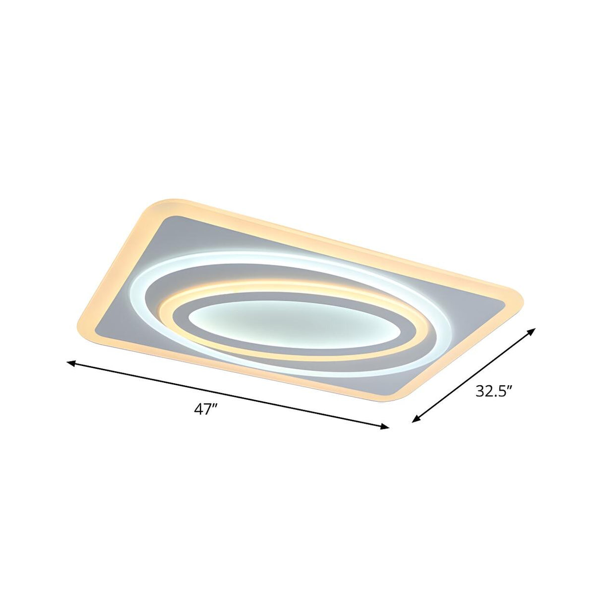 Living Room Wormhole Rectangle LED Flush Mount Light 