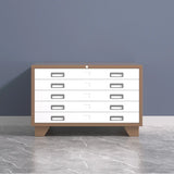 Lockable Coffee White Steel Horizontal Filing Cabinet Image - 12