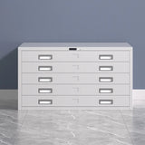 Lockable Coffee White Steel Horizontal Filing Cabinet Image - 18