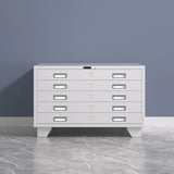 Lockable Coffee White Steel Horizontal Filing Cabinet Image - 20
