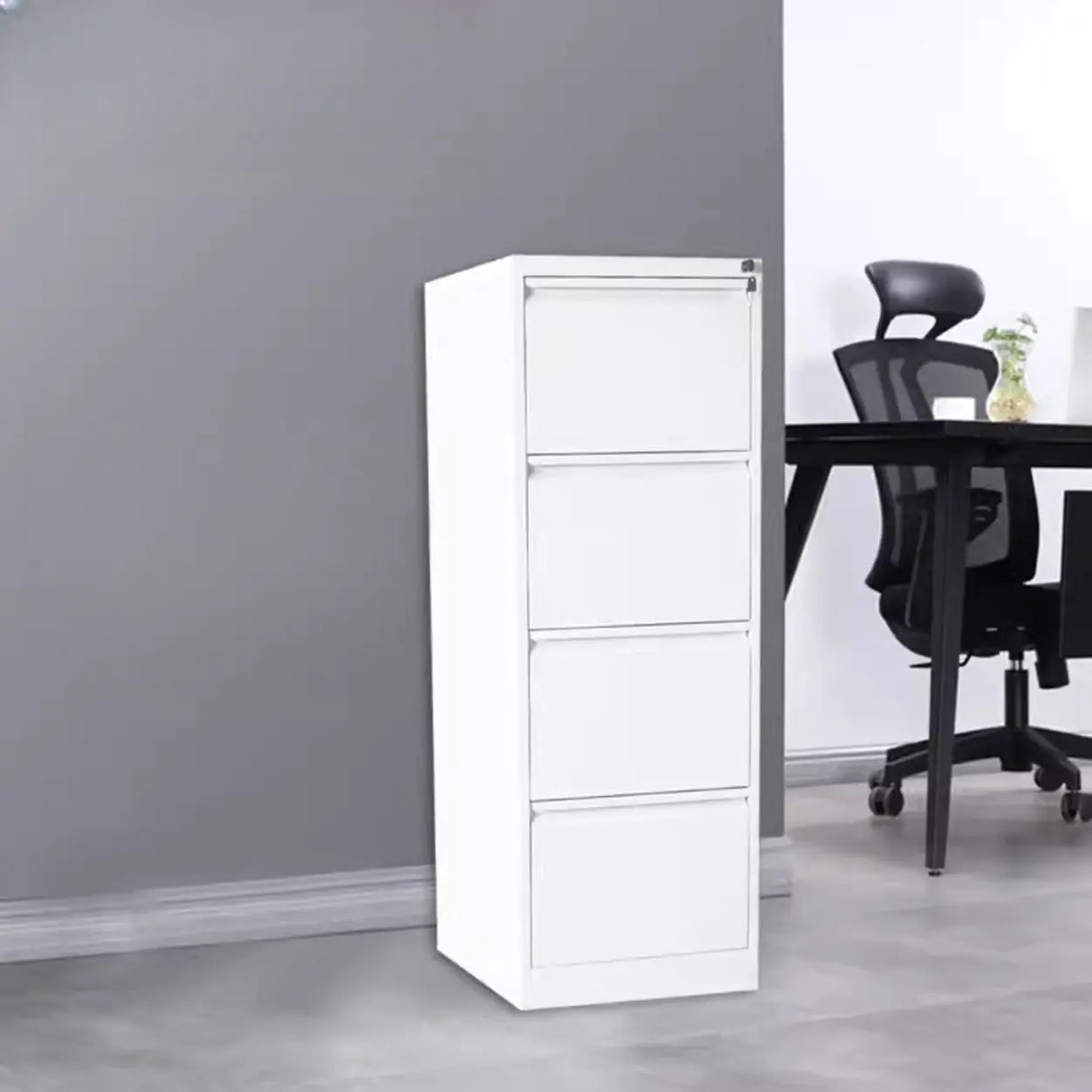 Lockable Metal Vertical Black Anti-Moisture Filing Cabinet Image - 15