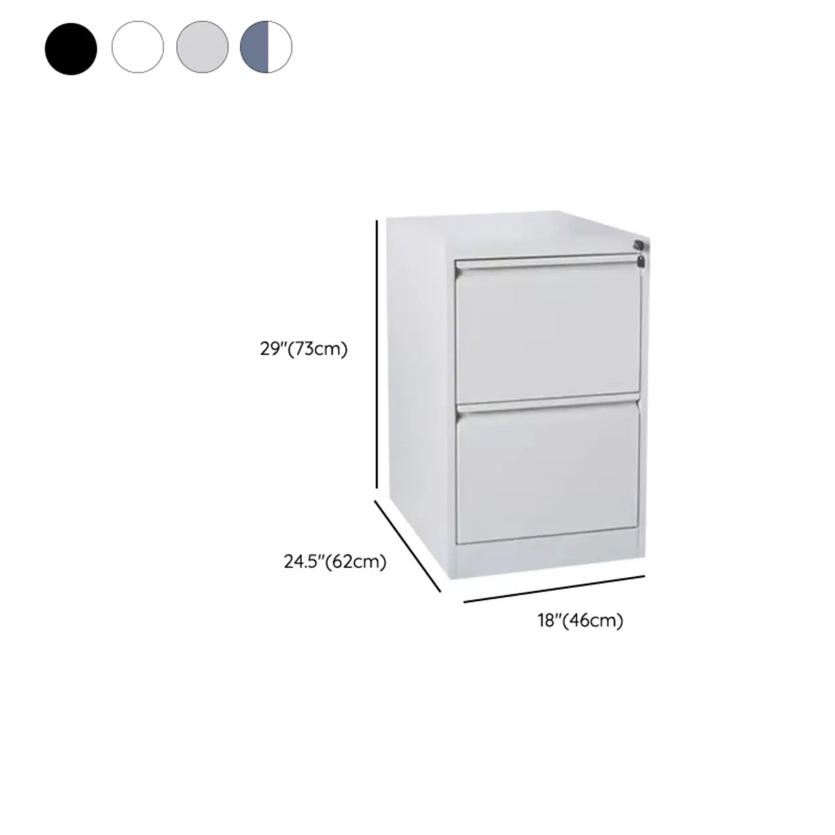 Lockable Metal Vertical Black Anti-Moisture Filing Cabinet 