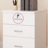 Lockable Mobile Wood Short Light Walnut Filing Cabinet Image - 7