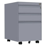 Lockable Small Vertical Steel Rolling White Filing Cabinet Image - 8