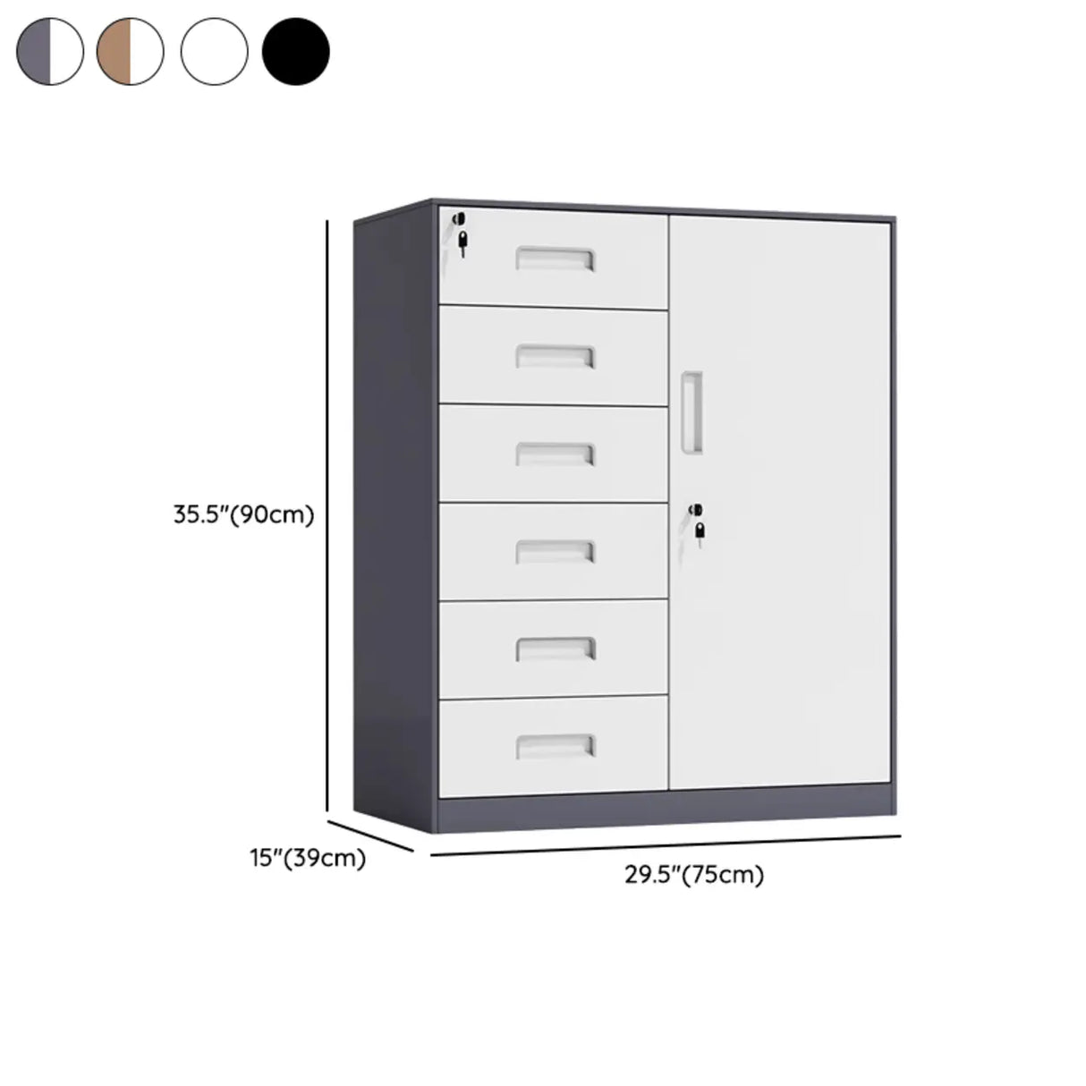 Lockable Steel Vertical Large Filing Storage Cabinet 