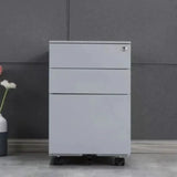 Lockable Vertical Steel Filing Cabinet with Wheels Image - 1
