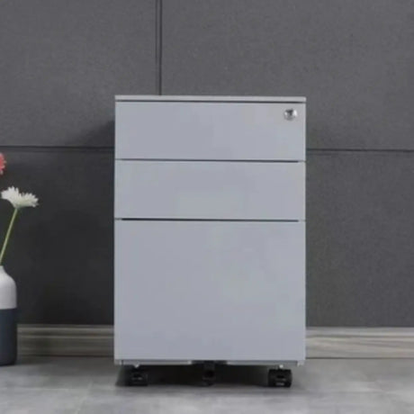 Lockable Vertical Steel Filing Cabinet with Wheels Image - 1