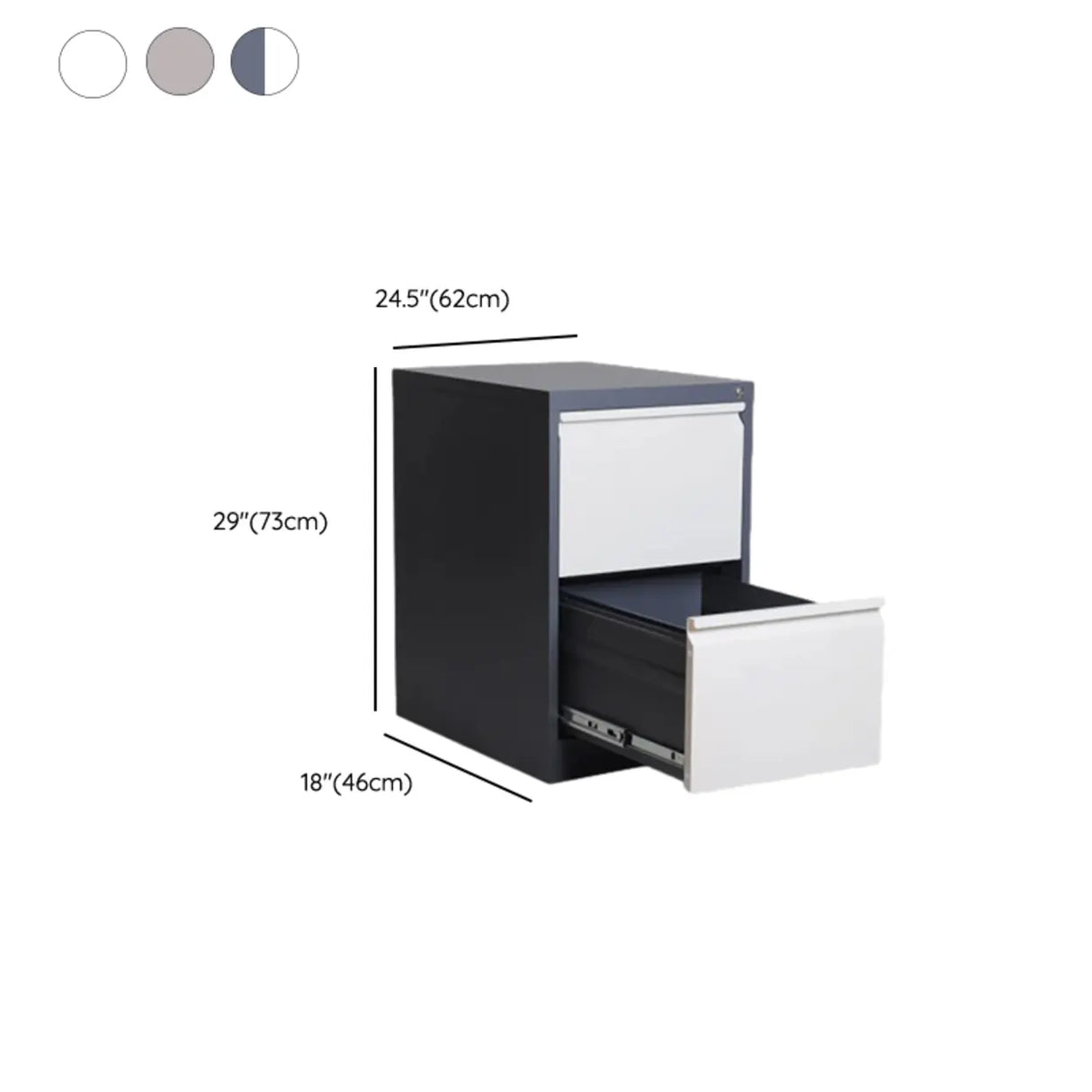 Lockable Vertical White Storage Filing Cabinet System 