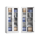 Lockable White Steel Office Storage Cabinet with Shelves Image - 12