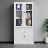 Lockable White Steel Office Storage Cabinet with Shelves Image - 2