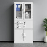 Lockable White Steel Office Storage Cabinet with Shelves Image - 5