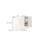 Lockable White Storage Vertical Filing Cabinet with Doors Image - 14