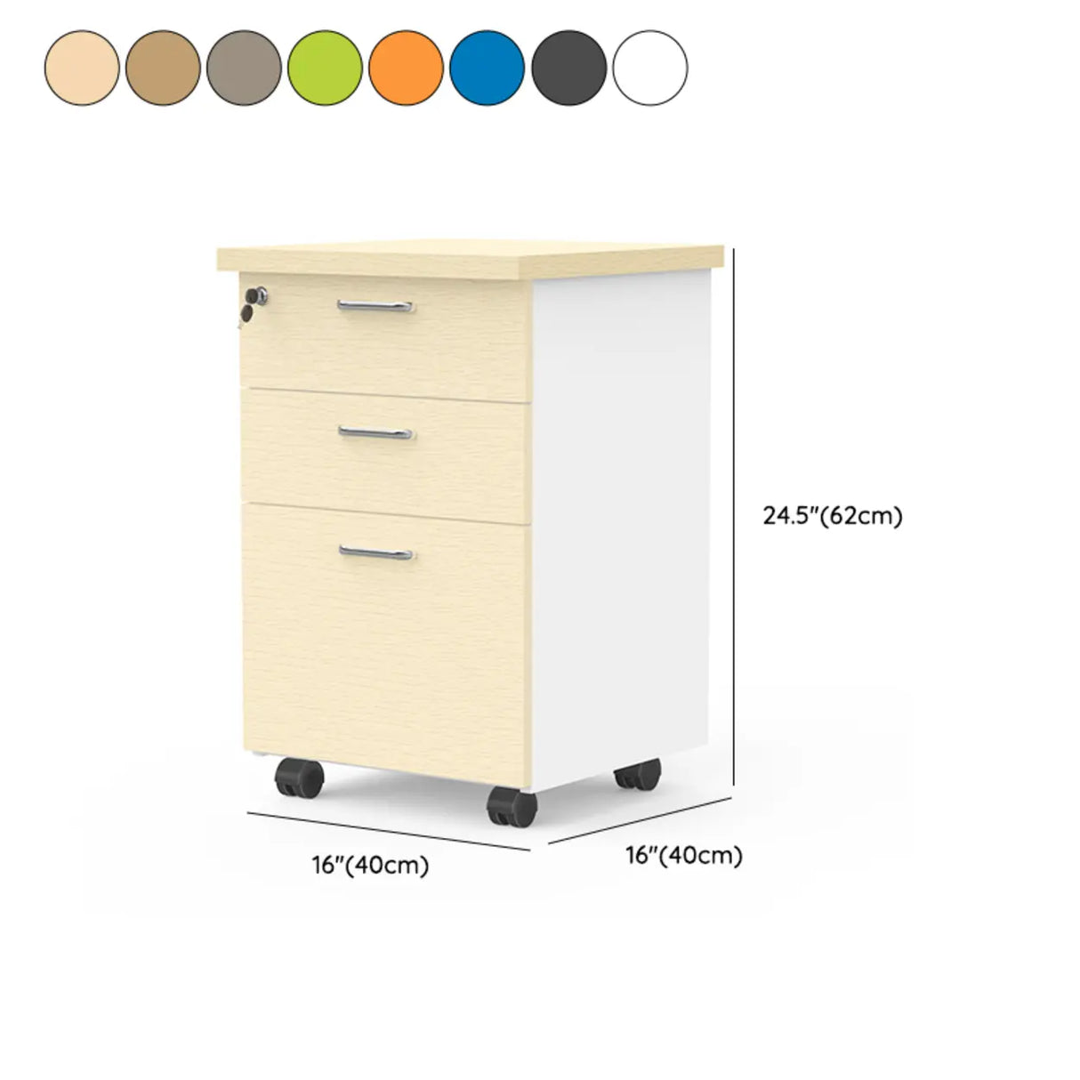 Lockable Wood Vertical Filing Cabinet with Printer Storage 