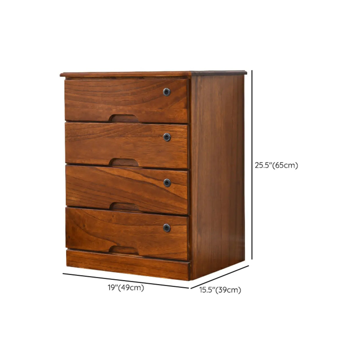 Lockable Wooden Vertical Brown Storage Filing Cabinet Image - 19