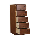 Lockable Wooden Vertical Brown Storage Filing Cabinet Image - 7