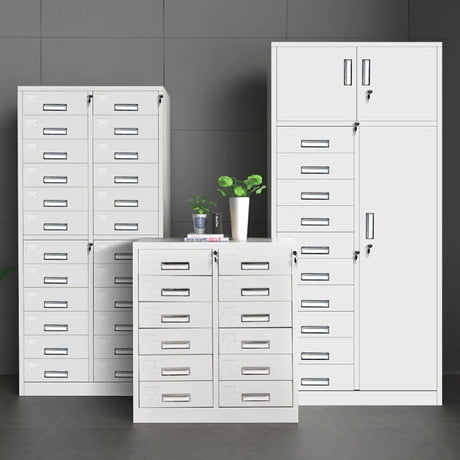 Locking Grey Metal Large Storage Drawer Filing Cabinet Image - 2