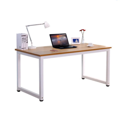 Long Light Walnut Wooden Computer Desk  Image - 1