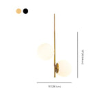 Long Linear Gold 2-Light Ball Adjustable Bedroom Chandelier #size