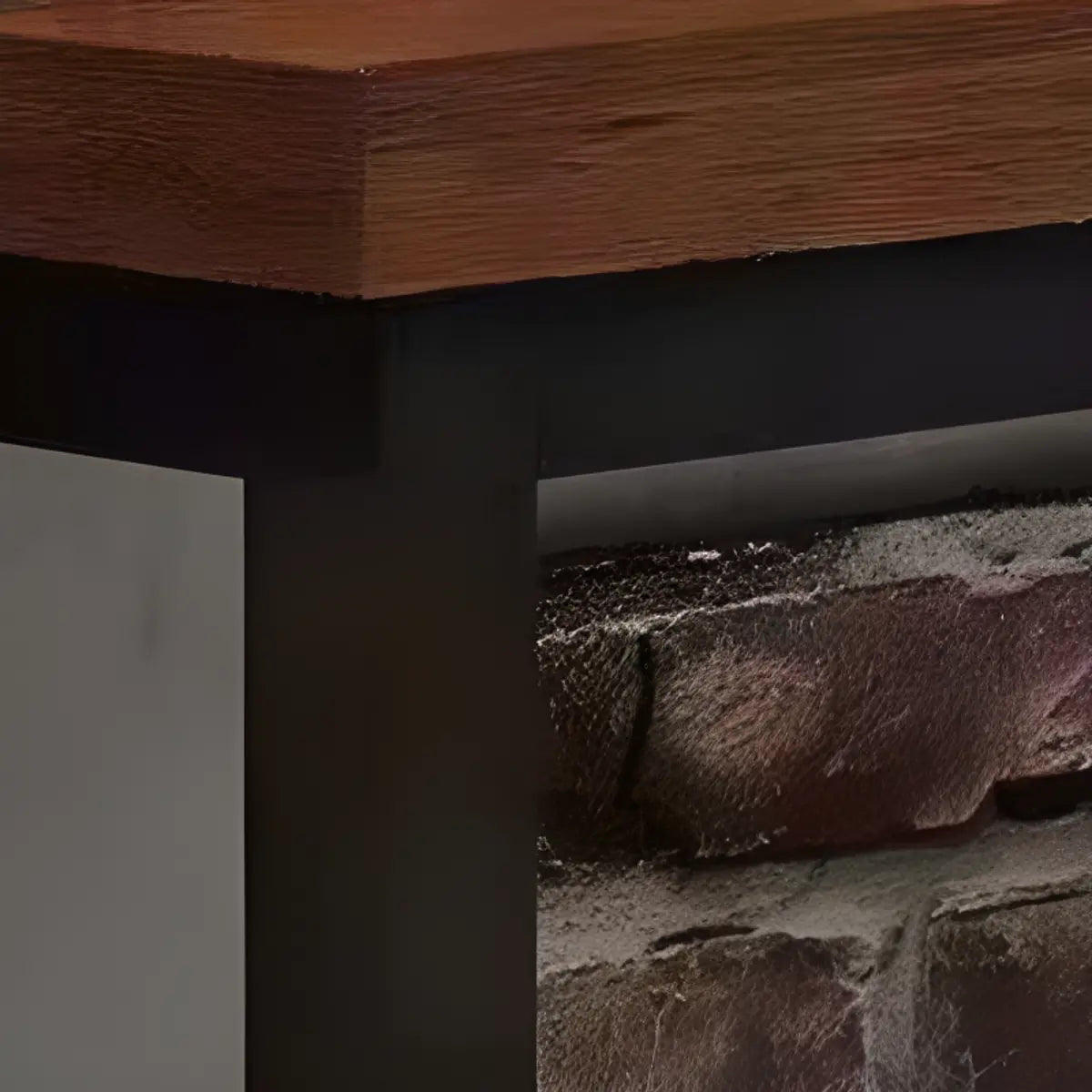 Long Manufactured Wood Trestle Brown Storage Bar Table Set Image - 11