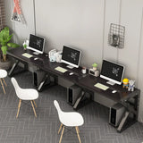 Long Standard Wooden 3-personal Computer Desk Image - 1