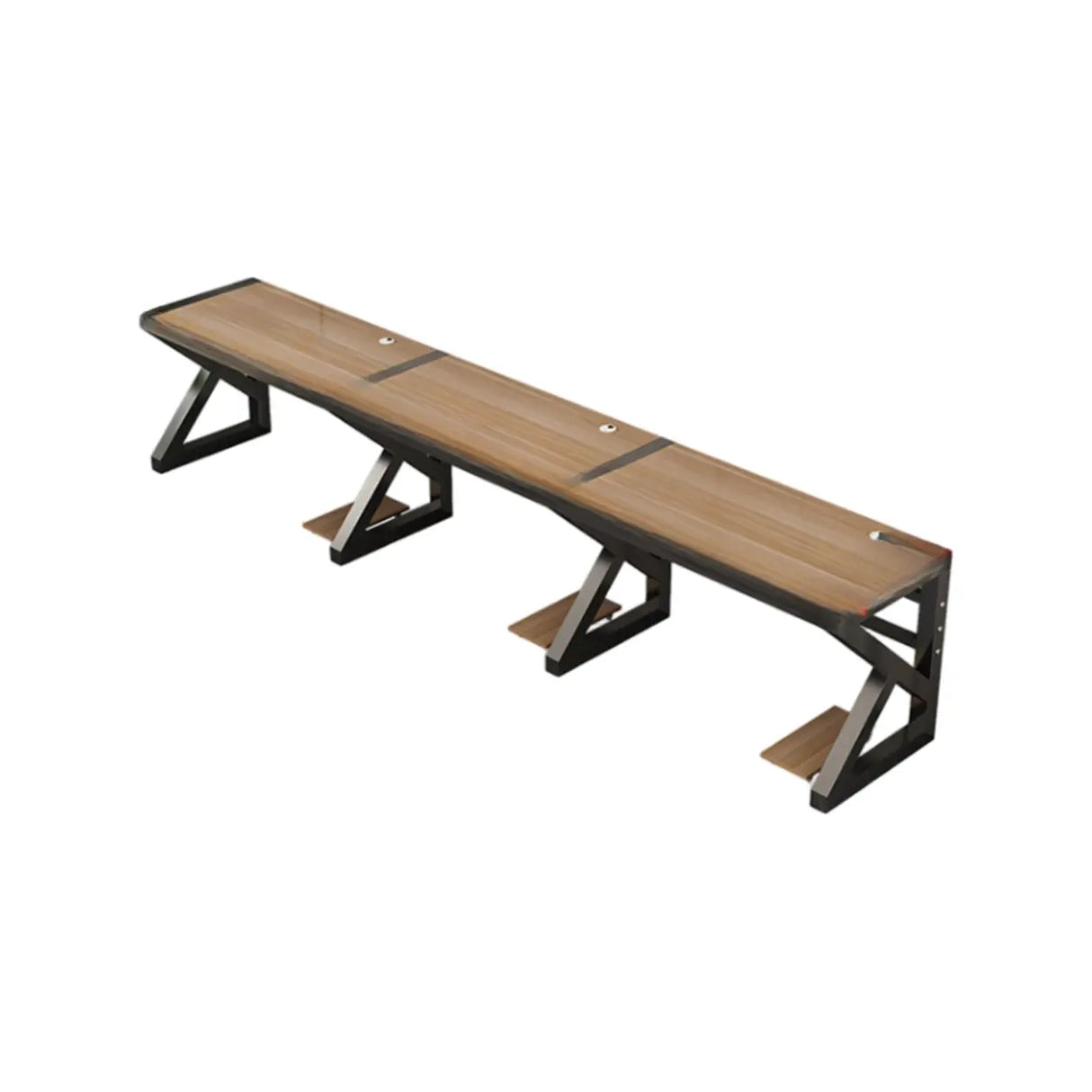 Long Standard Wooden 3-personal Computer Desk Image - 9