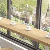 Long Trestle Natural Finish Seating Storage Bar Table Set Image - 4