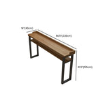 Long Wooden Rectangular Brown Bar Table with Storage Image - 16